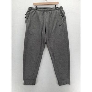 Nike Pants Mens 2XL Gray Therma-FIT Fleece Joggers Sweatpants Zip Pocket Cuffed